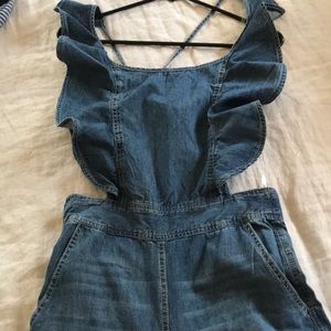Sexy ruffle overalls.